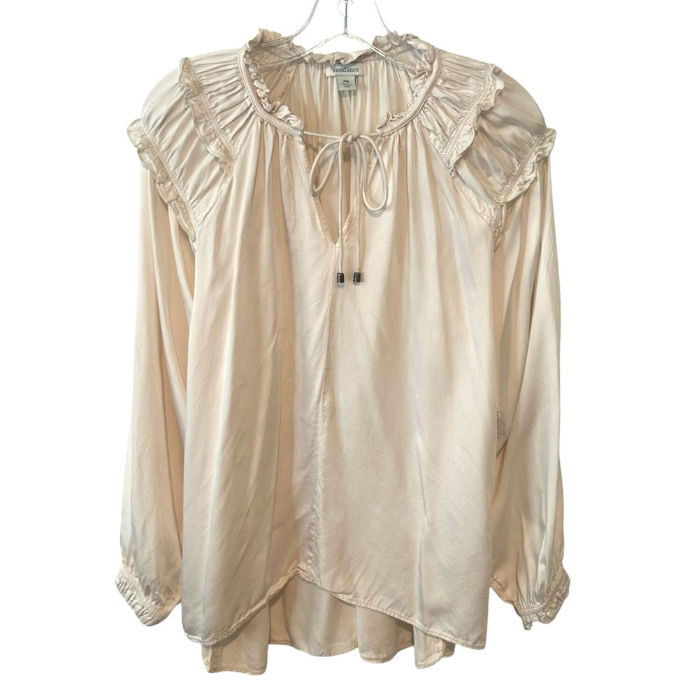 Sundance Women'sβ Ivory Modal Boho Peasant Blouse in Size PM